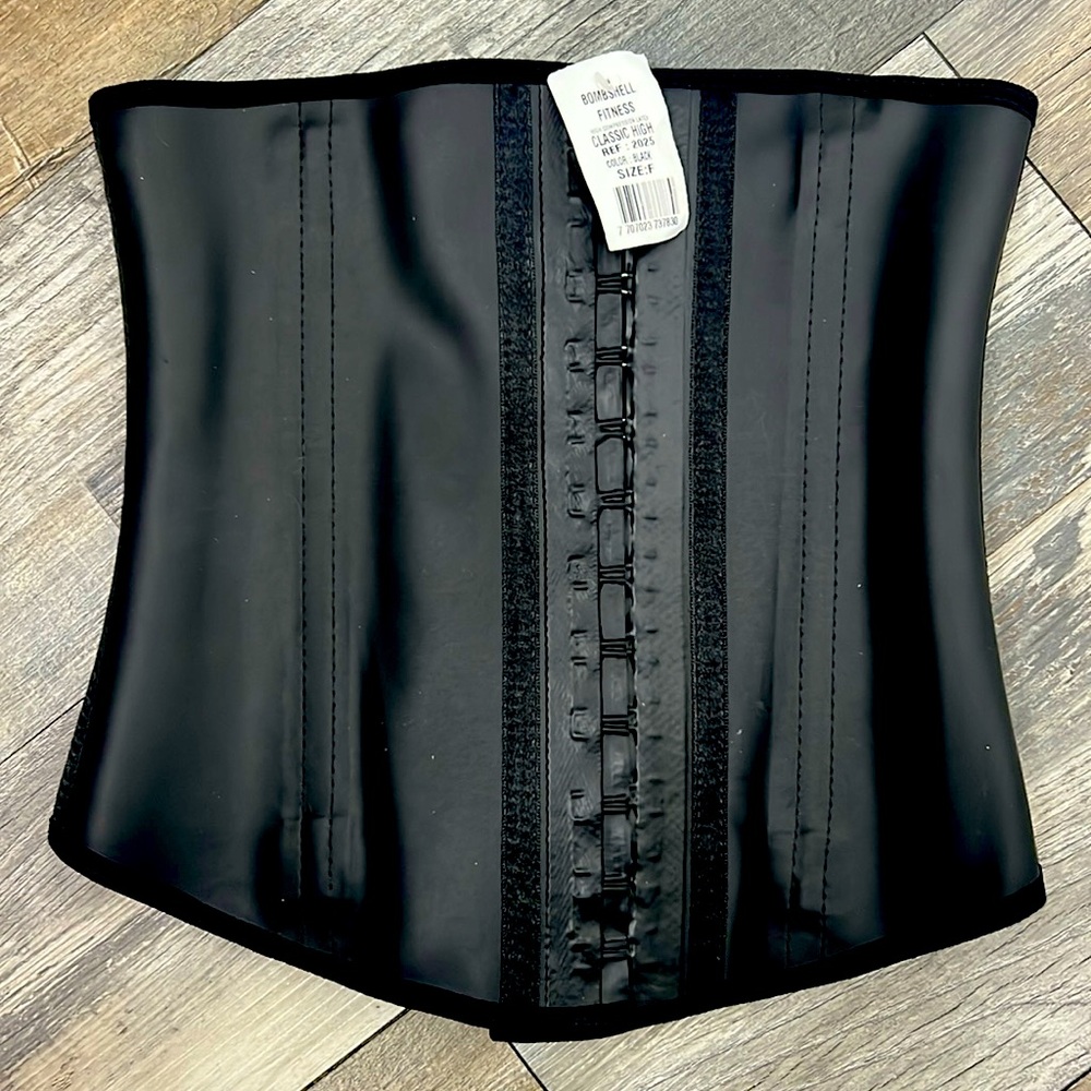 Bombshell Shaper – Black corset, heavy duty rubber NWT sport fitnessss Faja 010